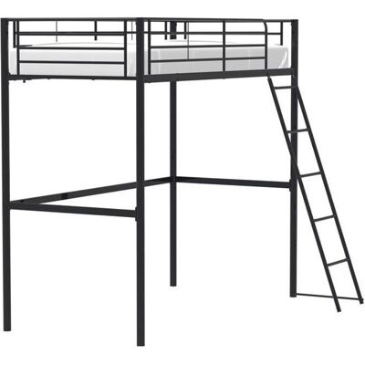 Lits Mezzanine Eliot en Métal - Noir - 90x190 cm - Sommier Inclus - Publicité Lits Mezzanine Eliot en Métal - Noir - 90x190 cm - Sommier Inclus - Publicité