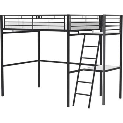 Lit mezzanine Oxford avec bureau - Métal époxy, 140x190cm - Publicité Lit mezzanine Oxford avec bureau - Métal époxy, 140x190cm - Publicité