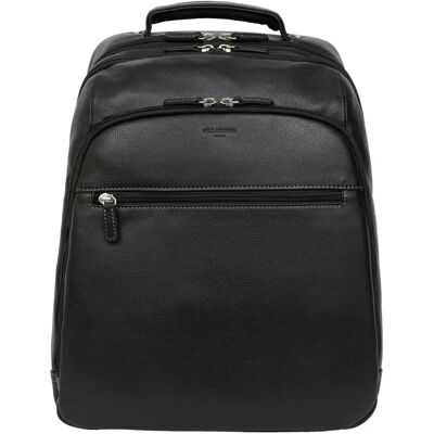 Hexagona - Confort 13 pouces - Noir - cuir grainé - Backpack - Publicité Hexagona - Confort 13 pouces - Noir - cuir grainé - Backpack - Publicité