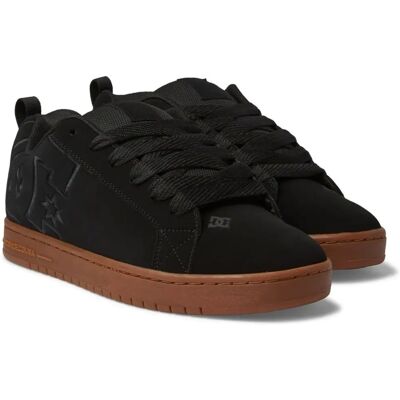 DC Shoes DC Court Graffik Leather Low Top Skater Trainers Sneakers Shoes Black/Gum - 9.5 UK DC Shoes DC Court Graffik Leather Low Top Skater Trainers Sneakers Shoes Black/Gum - 9.5 UK