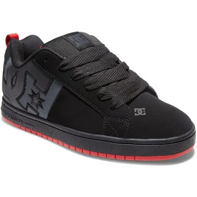 DC Shoes Heren Court Graffik Suède Skater Trainers Sneakers - Zwart Rood - Sneakers DC Shoes Heren Court Graffik Suède Skater Trainers Sneakers - Zwart Rood - Sneakers