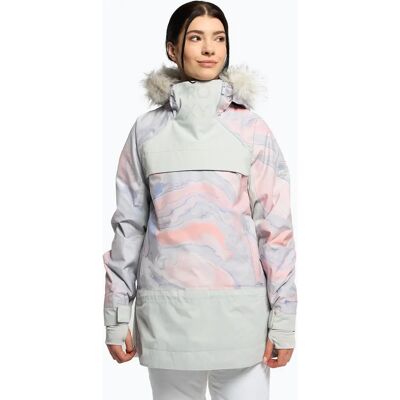 Roxy Chloe Kim Overhead Anorak - Šedivý Fialový Mramor - Voděodolný 15k Roxy Chloe Kim Overhead Anorak - Šedivý Fialový Mramor - Voděodolný 15k