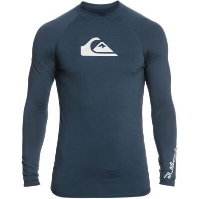 Quiksilver All Time Lange Mouwen Rashguard - Marineblauw - S - Beschermingsvest UV Quiksilver All Time Lange Mouwen Rashguard - Marineblauw - S - Beschermingsvest UV