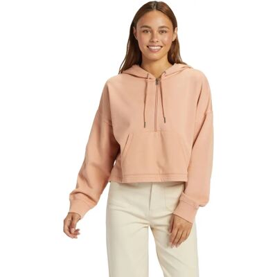 Felpa con cappuccio Roxy Drakes Cove Half Zip - Rosa - Donna Felpa con cappuccio Roxy Drakes Cove Half Zip - Rosa - Donna