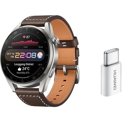 Huawei Watch Pro Classic - Bruin - Slimhorloge Huawei Watch Pro Classic - Bruin - Slimhorloge