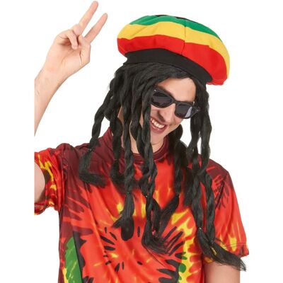 Personage Rasta Perücke - Lange geflochtene Haare - Mit Mütze - Rasta Kostümzubehör Personage Rasta Perücke - Lange geflochtene Haare - Mit Mütze - Rasta Kostümzubehör