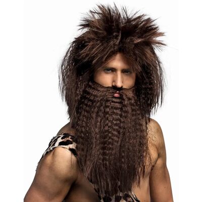 JADEO Perruque et Barbe Homme Préhistorique Brun - Accessoire Costume - Publicité JADEO Perruque et Barbe Homme Préhistorique Brun - Accessoire Costume - Publicité