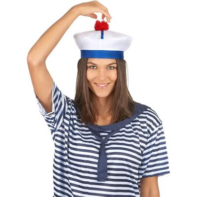 Chapeau de marin adulte à pompon Personage - Chapeau de marin - Publicité Chapeau de marin adulte à pompon Personage - Chapeau de marin - Publicité