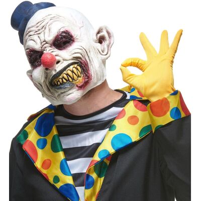 Personage - Adult hideous clown latex mask - yellow/white/red - Mask Personage - Adult hideous clown latex mask - yellow/white/red - Mask