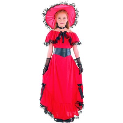Characters Scarlett Kostüm für Mädchen - Rotes Kleid, Hut, Gürtel - Kostüme Characters Scarlett Kostüm für Mädchen - Rotes Kleid, Hut, Gürtel - Kostüme