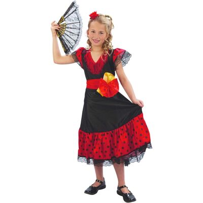 Nationen der Welt spanisches Mädchenkostüm - Kleid, Gürtel, Haarnadel - Kostüm Nationen der Welt spanisches Mädchenkostüm - Kleid, Gürtel, Haarnadel - Kostüm