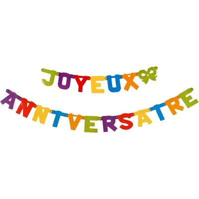 JADEO Garland Happy Birthday Colorful - Garland for Celebration JADEO Garland Happy Birthday Colorful - Garland for Celebration
