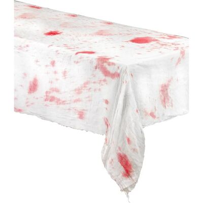 JADEO Bloodied white tablecloth - 185x140 cm Halloween Scene JADEO Bloodied white tablecloth - 185x140 cm Halloween Scene