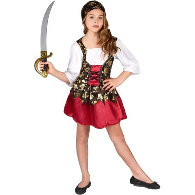 Costume de Pirate pour Fille - Doré, 7-9 Ans - Publicité Costume de Pirate pour Fille - Doré, 7-9 Ans - Publicité