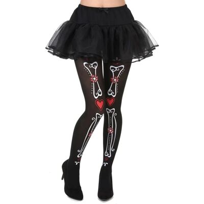 My Other Me Meias-calça de esqueleto para mulheres - Tamanho único My Other Me Meias-calça de esqueleto para mulheres - Tamanho único