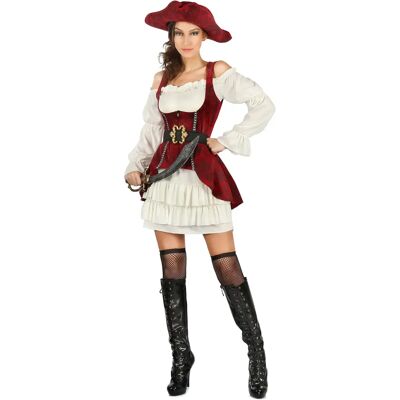 L Costume de Pirate Blanc et Rouge - Costume de Pirate - Publicité L Costume de Pirate Blanc et Rouge - Costume de Pirate - Publicité