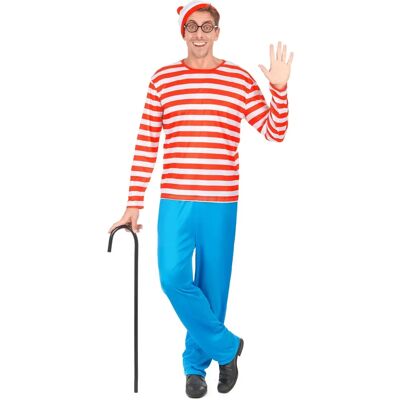 Characters XL Herren gestreifter Wanderer Kostüm - Kostüm Characters XL Herren gestreifter Wanderer Kostüm - Kostüm