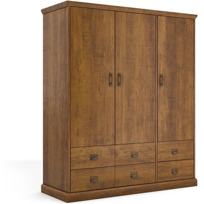 LA REDOUTE INTERIEURS Armario Lindley - 3 Puertas, 4 Cajones, Marrón LA REDOUTE INTERIEURS Armario Lindley - 3 Puertas, 4 Cajones, Marrón