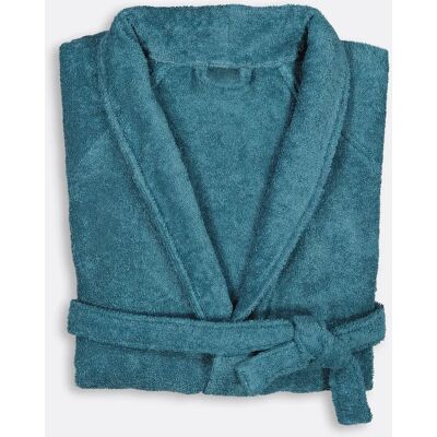 Redoute Interieurs Haxel accappatoio blu in spugna con cappuccio - Accappatoio Redoute Interieurs Haxel accappatoio blu in spugna con cappuccio - Accappatoio