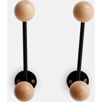 La Redoute Interieurs Set di Appendiabiti da Parete - Legno di Betulla Nero La Redoute Interieurs Set di Appendiabiti da Parete - Legno di Betulla Nero