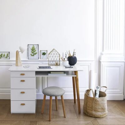 LA REDOUTE INTERIEURS Scrivania Jimi - Stile Scandinavo, 4 Cassetti, Gambe in Pino - Scrivania LA REDOUTE INTERIEURS Scrivania Jimi - Stile Scandinavo, 4 Cassetti, Gambe in Pino - Scrivania