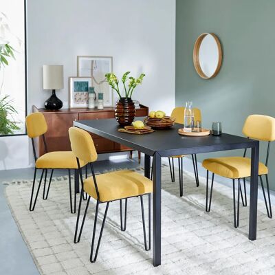 LA REDOUTE INTERIEURS Hiba Table à manger en acier noir mat - Table à manger LA REDOUTE INTERIEURS Hiba Table à manger en acier noir mat - Table à manger