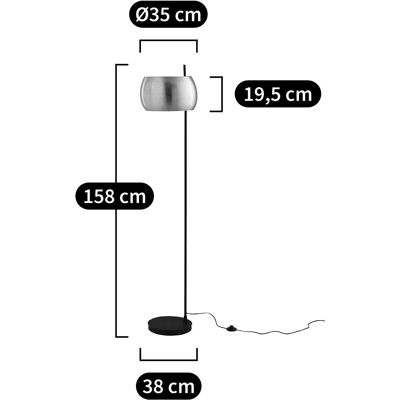 Lampe sur pied en métal noir et laiton La Redoute Interieurs - Elori - Lampe de sol Lampe sur pied en métal noir et laiton La Redoute Interieurs - Elori - Lampe de sol