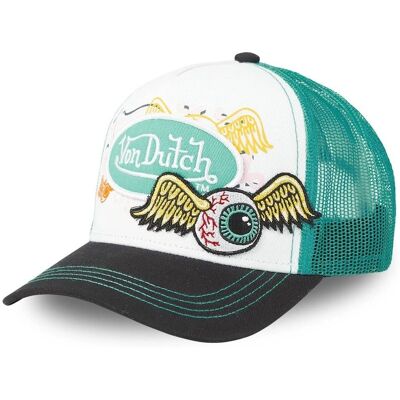 Cappello Flying Eyes di Von Dutch - Snapback regolabile, Visiera curva - Verde Cappello Flying Eyes di Von Dutch - Snapback regolabile, Visiera curva - Verde