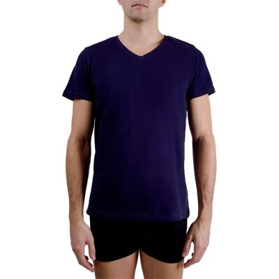 Pierre Cardin - T-shirt à col en V - Bleu - 1/TVC/SIG - Homme Pierre Cardin - T-shirt à col en V - Bleu - 1/TVC/SIG - Homme