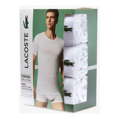Lacoste Herren 3er-Pack Slim Fit Weiß Unterhemd - Unterhemd Lacoste Herren 3er-Pack Slim Fit Weiß Unterhemd - Unterhemd