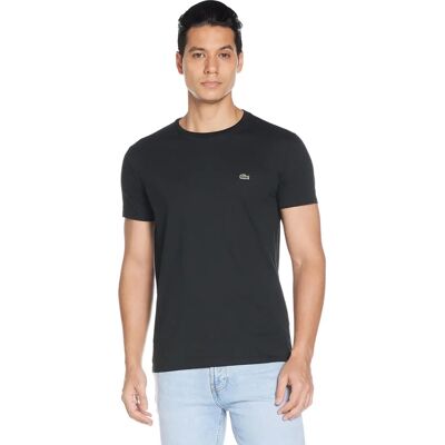 Lacoste Herren Crew Neck Pima Baumwoll Jersey T-Shirt (TH6709) - schwarz Lacoste Herren Crew Neck Pima Baumwoll Jersey T-Shirt (TH6709) - schwarz