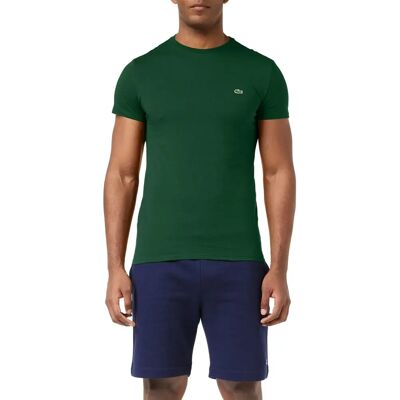 T-shirt Lacoste pour Homme à Col Rond en Jersey de Coton Pima (TH6709) - vert - Publicité T-shirt Lacoste pour Homme à Col Rond en Jersey de Coton Pima (TH6709) - vert - Publicité