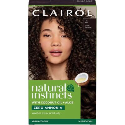 Clairol Natural Instincts Dark Brown Hair Dye - Semi-permanent, Vegan, 80% Natural, 28 Washes Clairol Natural Instincts Dark Brown Hair Dye - Semi-permanent, Vegan, 80% Natural, 28 Washes