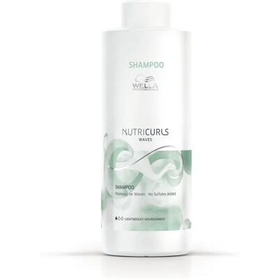 Shampoo Nutricurls Waves di Wella Professionals 1000 ml - Idratante, Controllo crespo, Pulizia profonda Shampoo Nutricurls Waves di Wella Professionals 1000 ml - Idratante, Controllo crespo, Pulizia profonda