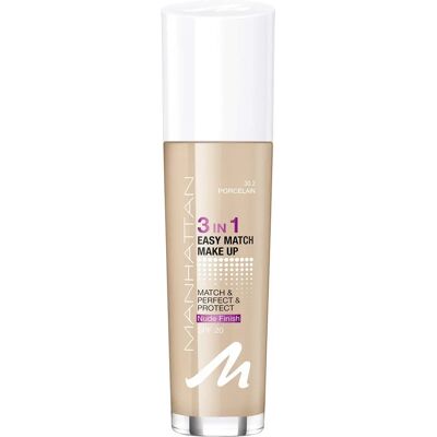 Manhattan 3i1 Foundation - Porslin - Lätt, SPF 20 Manhattan 3i1 Foundation - Porslin - Lätt, SPF 20