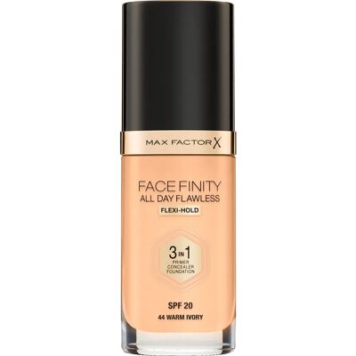 Max Factor Facefinity 3-in-1 Foundation SPF 20 - Warm Ivory - Flawless Skin Max Factor Facefinity 3-in-1 Foundation SPF 20 - Warm Ivory - Flawless Skin