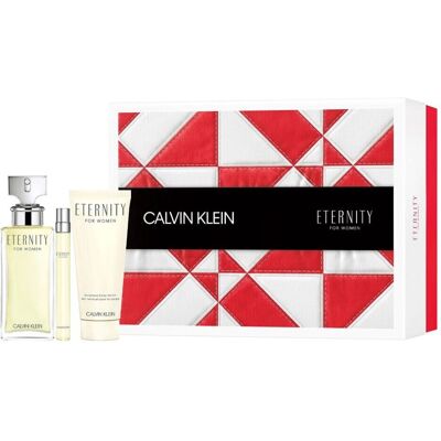 Calvin Klein Eternity Pour Femme - Gift Set with 100ml EDP, 10ml Purse Spray & 100ml Body Lotion Calvin Klein Eternity Pour Femme - Gift Set with 100ml EDP, 10ml Purse Spray & 100ml Body Lotion