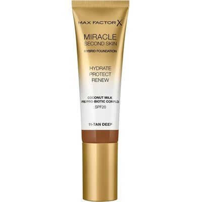 Max Factor Miracle Second Skin Fond de Teint Hydratant - Tan Deep SPF20 - Publicité Max Factor Miracle Second Skin Fond de Teint Hydratant - Tan Deep SPF20 - Publicité