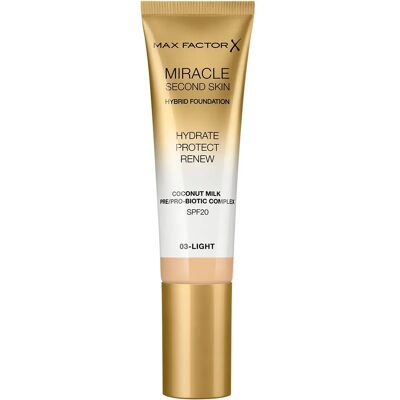 Max Factor - Fondotinta ibrido Miracle Second Skin SPF 20 - 03 Light Max Factor - Fondotinta ibrido Miracle Second Skin SPF 20 - 03 Light