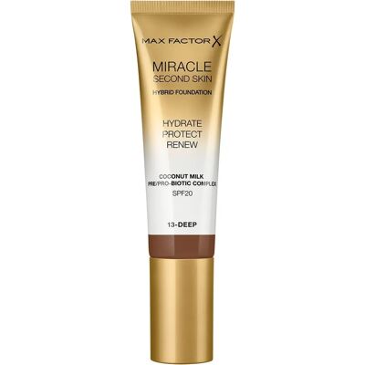 Max Factor Miracle Second Skin Fuktighetsgivende Foundation SPF 20 Dyp 30 ml - Foundation Max Factor Miracle Second Skin Fuktighetsgivende Foundation SPF 20 Dyp 30 ml - Foundation