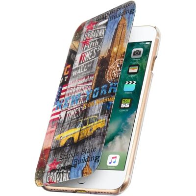 Étui portefeuille Akashi New York Sunset pour iPhone 7 - 8 - Porte-cartes, Drapeau USA Multicolore - Publicité Étui portefeuille Akashi New York Sunset pour iPhone 7 - 8 - Porte-cartes, Drapeau USA Multicolore - Publicité