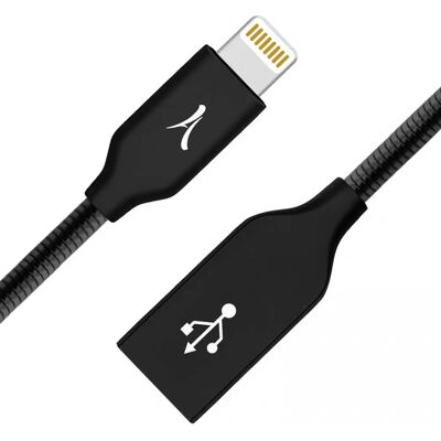 Altadif ALTCABLAMFIBLK Cordon Lightning - iPhone, iPad, iPod, 1m, Noir - Publicité Altadif ALTCABLAMFIBLK Cordon Lightning - iPhone, iPad, iPod, 1m, Noir - Publicité