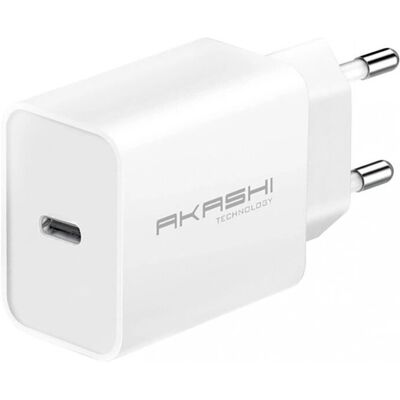 Akashi Weiß 18W USB-C Ladegerät - Mobiles Gerät Netzteil Akashi Weiß 18W USB-C Ladegerät - Mobiles Gerät Netzteil