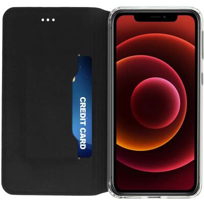 Funda para móvil Altadif ALTFIP12BLK - Cuero ecológico, ranura para tarjetas, soporte Funda para móvil Altadif ALTFIP12BLK - Cuero ecológico, ranura para tarjetas, soporte