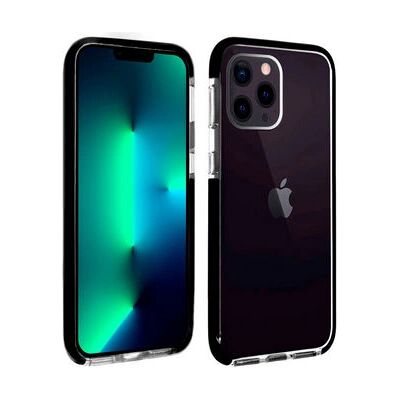 Coque iPhone 13 Pro Akashi - Noir & Transparent - Publicité Coque iPhone 13 Pro Akashi - Noir & Transparent - Publicité