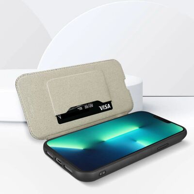 Akashi iPhone 13 Pro Max Lederhülle - Kartenhalter & Ständer Akashi iPhone 13 Pro Max Lederhülle - Kartenhalter & Ständer