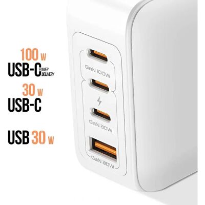 Chargeur Akashi 130W 2USB-C 100W + 1 USB 30W - Chargeur - Publicité Chargeur Akashi 130W 2USB-C 100W + 1 USB 30W - Chargeur - Publicité