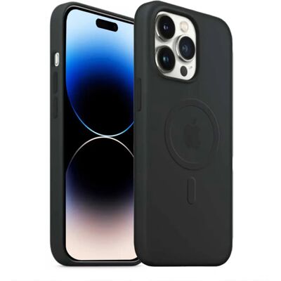 Coque en silicone Akashi pour iPhone 14 Pro - Noir - Accessoire mobile - Publicité Coque en silicone Akashi pour iPhone 14 Pro - Noir - Accessoire mobile - Publicité