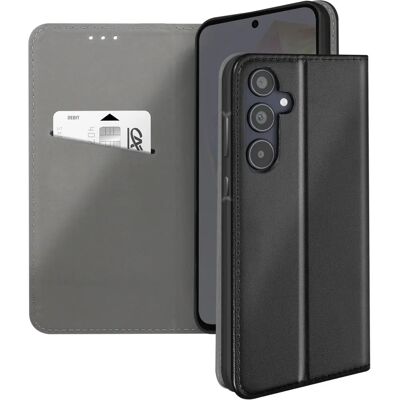 Coque folio noire pour Galaxy A35 avec porte-cartes et support vidéo - Publicité Coque folio noire pour Galaxy A35 avec porte-cartes et support vidéo - Publicité