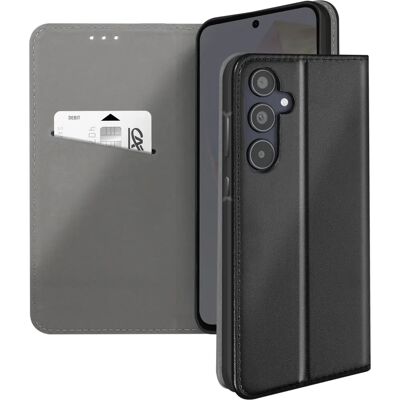 Funda folio Akashi negra para Galaxy A55 con soporte de tarjetas y video Funda folio Akashi negra para Galaxy A55 con soporte de tarjetas y video